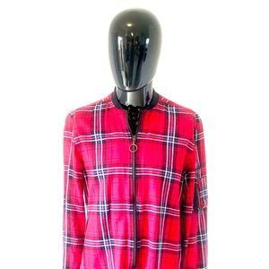 Zara plaid zip up jacket.